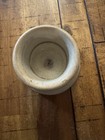 Antique Blue Band Stoneware Match Safe Holder Striker — photo 2