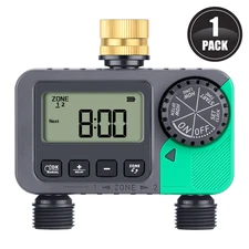 RESTMO Digital Sprinkler Timer, Outdoor Water Timer for Garden Hose,2 Zone