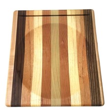 Quality USA Multi Wood Ulu Mezzaluna Knife Cutting Chopping Bowl Board 9" x 8...