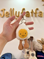 Jellycat Amuseable Happy Boiled Egg Bag Charm Keyring - Cute Plush Gift Toy