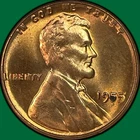 1955 Lincoln Wheat Cent Brilliant Uncirculated BU Coin #41221