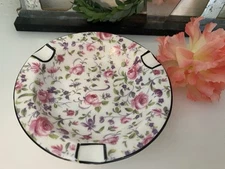 Vintage Rose Chintz Royal Chelsea English Bone China Ashtray Circa 1950's 3 Rest