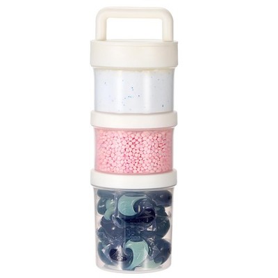 Portable Laundry Detergent Dispenser with Handle, Stackable Laundry Storage C...