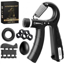 Hand Grip Strengthener Set Adjustable 5 in 1 Forearm Wrist Finger ExerciserBlack