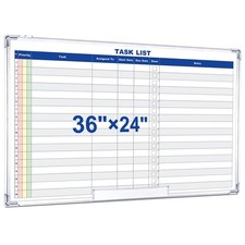 Lincia Large Dry Erase Task List 36 x 24 Inch Planner White Board