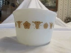 Vintage Small Round Butterfly Gold Pyrex Dish - microwave safe