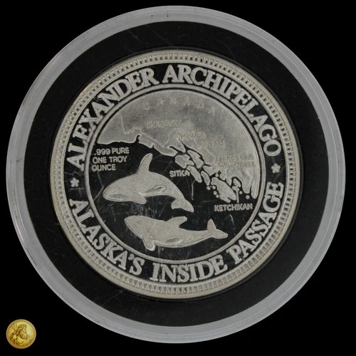 Alaska Ketchikan Alexander Archipelago 1oz .999 Silver Round In Capsule -Z80