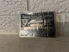 Vintage C1930 Packard  Motor Car Company ID Identification NOS in plastic