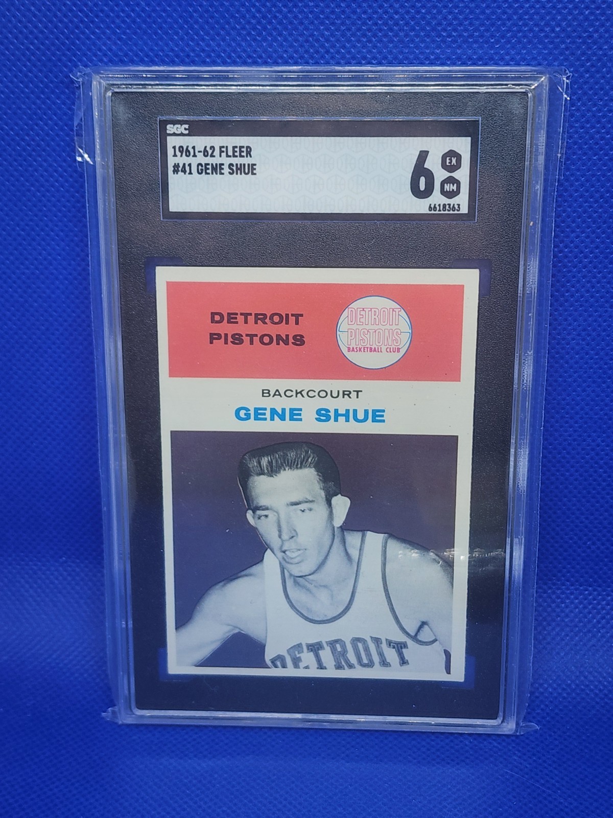 1961-62 Fleer Gene Shue #41 SGC 6 EX-NM Detroit Pistons