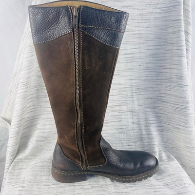 Born Mayall Brown Suede Leather Tall Riding Boots Size 6.5 Boho Casual Fall
