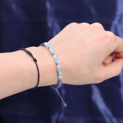 Sternzeichen Kristall Kerze mit Edelstein Armband - Fische