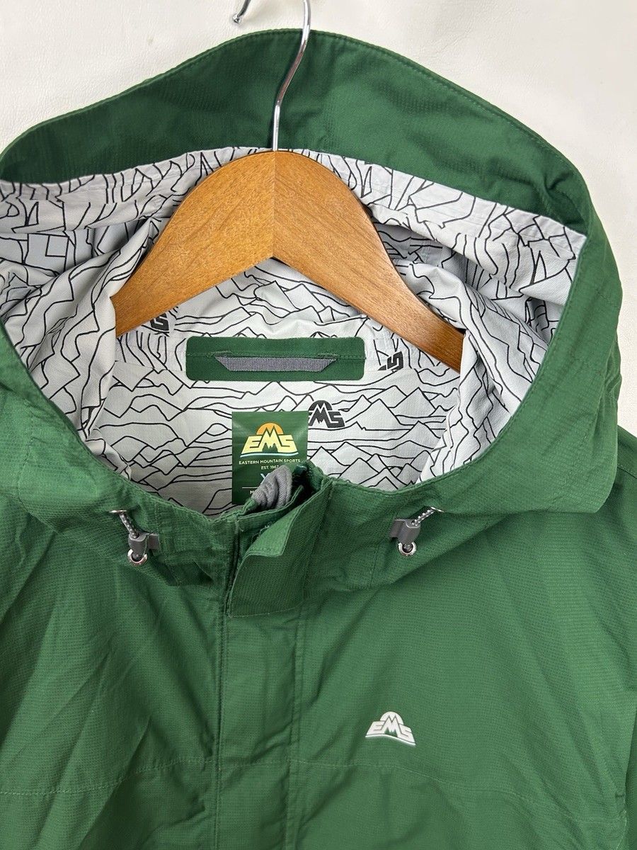 Vintage EMS Eastern Mountain Sports Rain Jacket Green Mens Size XL