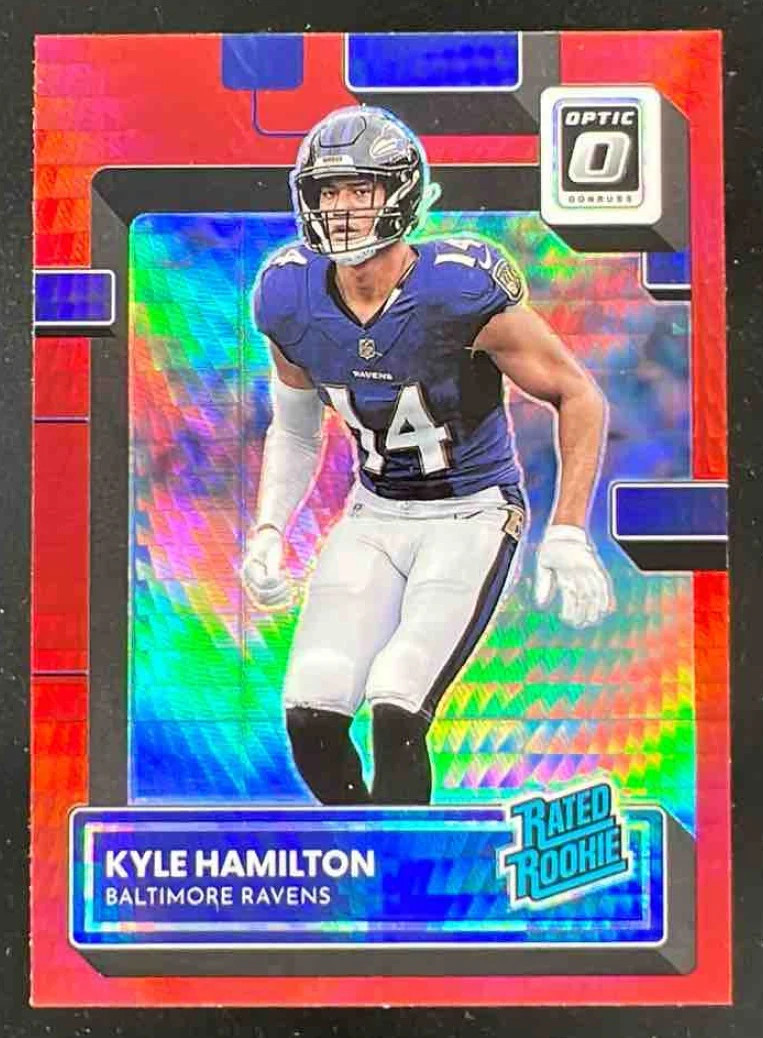 2022 Panini Donruss Optic Red Hyper #238 Kyle Hamilton RC Rated Rookie