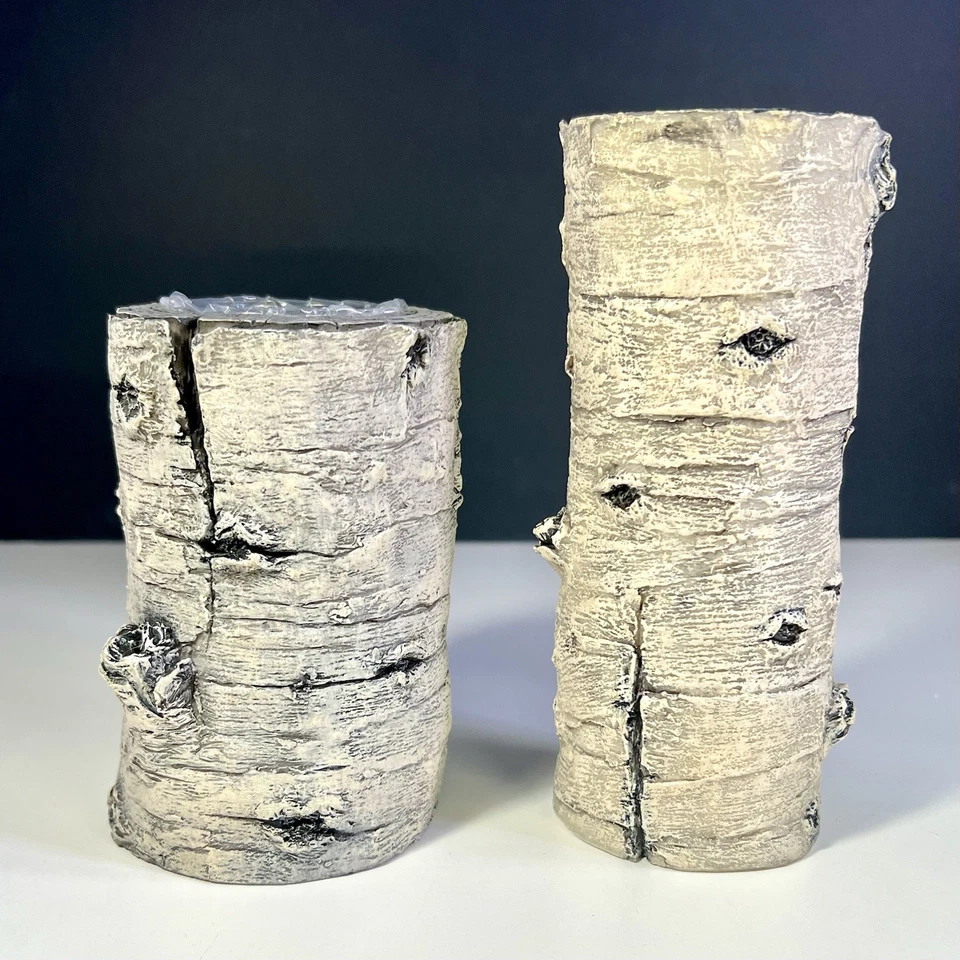 Candelabros votivos de árbol estilo madera de abedul de álamo arte popular rústico NUEVO Foto 2 de 4