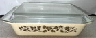 Vintage 1960's Pyrex 575B Gold Acorn Leaves Casserole Server Dish 2 Qt + Lid USA