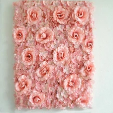 4 Blush Roses and Hydrangea Flowers Mat Wall Backdrop Panels Wedding Decorations