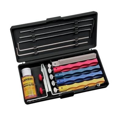 Lansky Professional Sharpening System, 5 Hone Stones + Guide Rods + Oil #LKCPR