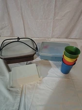 Lot of Tupperware and 1 Tuppercraft Storage Containers and Cups Vintage Used