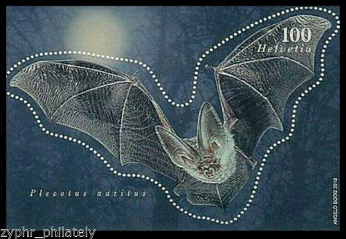 Switzerland - "BROWN LONG-EARED BAT" Unique Embossed MS + FDC 2012 - Image 3 of 4