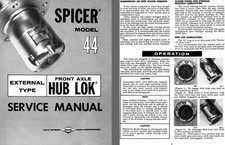 Dana Spicer C1970 - Spicer Model 44 External Type Front Axle Hub Lok Service Man Dana Spicer C1970 - Spicer Model 44 External Type Front Axle Hub Lok Service Man