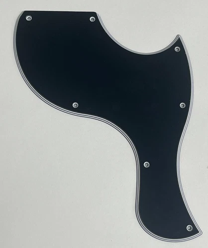 Guitar Parts Guitar Pickguard For Gibson Les Paul SG Junior Style 5 Ply Black