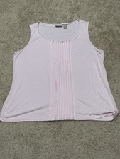 Chico's Womens Shirt Size 2 Pink Pleated Front Lightweight Flowy Casual