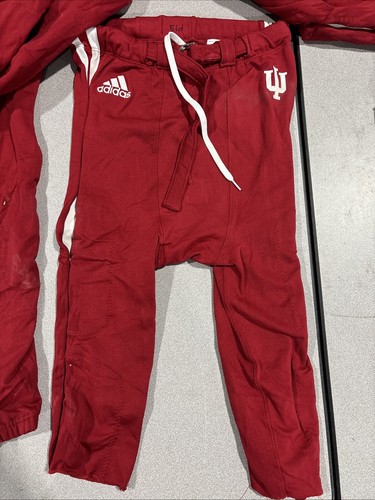 LOT OF 8 Indiana Hoosiers Football Red Game Used Worn Pants Adidas Team Issued - Foto 2 di 8