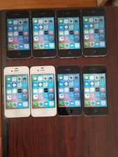 Lot of 8 Apple iPhone 4S A1387 16GB White/Black AT T/ Verizon/other For parts