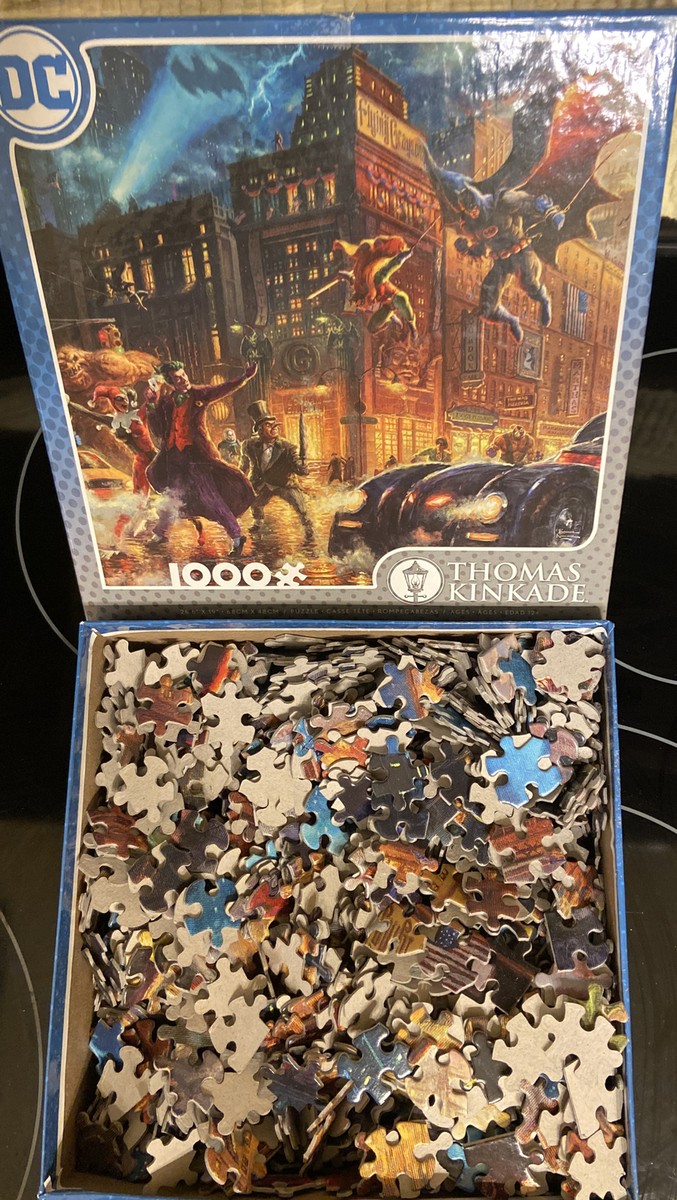 Rare 1000 Puzzle Joker DC COMICS Kinkade DARK KNIGHT SAVES GOTHAM