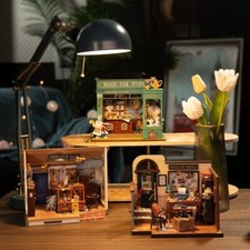 Robotime LED Puppenhaus Miniatur DIY Haus kreativer Raum mit Möbeln Spielzeug