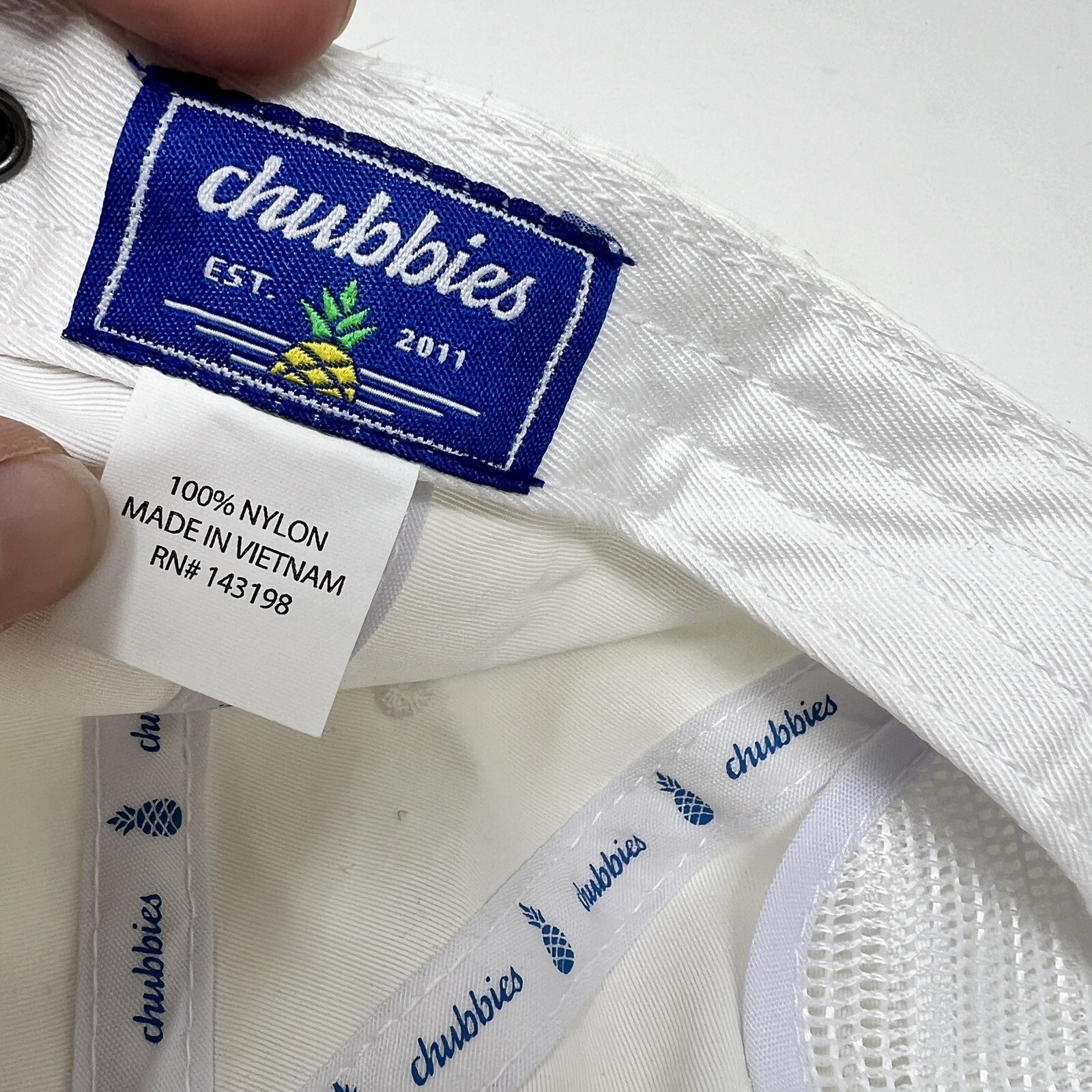 Chubbies Adjustable Strap White Nylon Baseball Ha… - image 6
