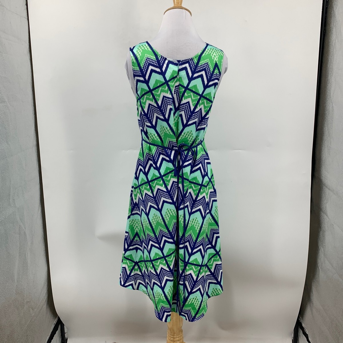 Miss Sixty Dress Womens 6 Cobalt Green M60 Sleeveless Keyhole Neck Chevron  Shift | eBay
