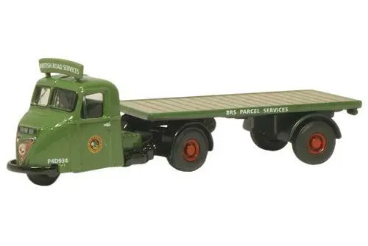 76RAB005 Oxford Diecast 1:76 Scale BRS Parcels Scammell Scarab Flatbed Trailer