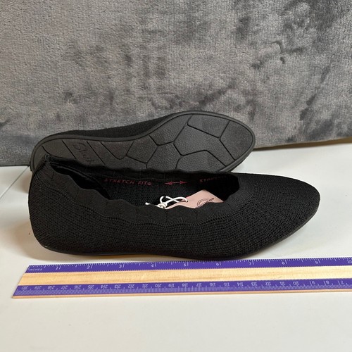 Skechers Cleo Love Spell Ballet Flats Comfort Shoes Stretch Black Womens 6.5 New - Picture 14 of 14