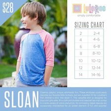LulaRoe Sloan shirt in sizes 2, 12,14 NWT