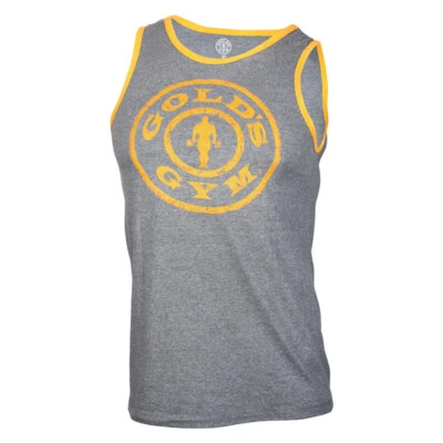 Golds Gym Muscle Joe Contrast Athlete Tank Top Grau/Grey Stringer Bodybuilding