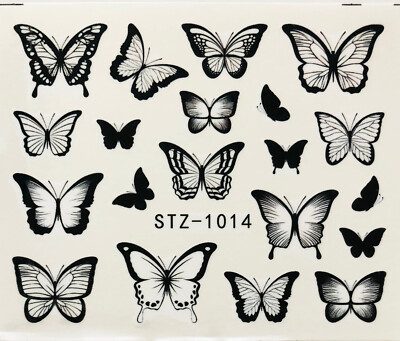 Nail Art Nagel Sticker Wasser Transfer Tattoo Schmetterling STZ-1014-1914