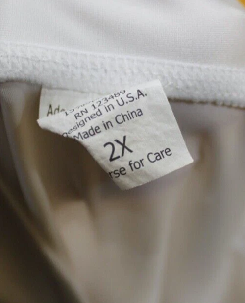 Adoretex Women's White Short Sleeve Rash Guard UPF 50+ Swimwear Swim Shirt Sz 2X - Image 2 of 3