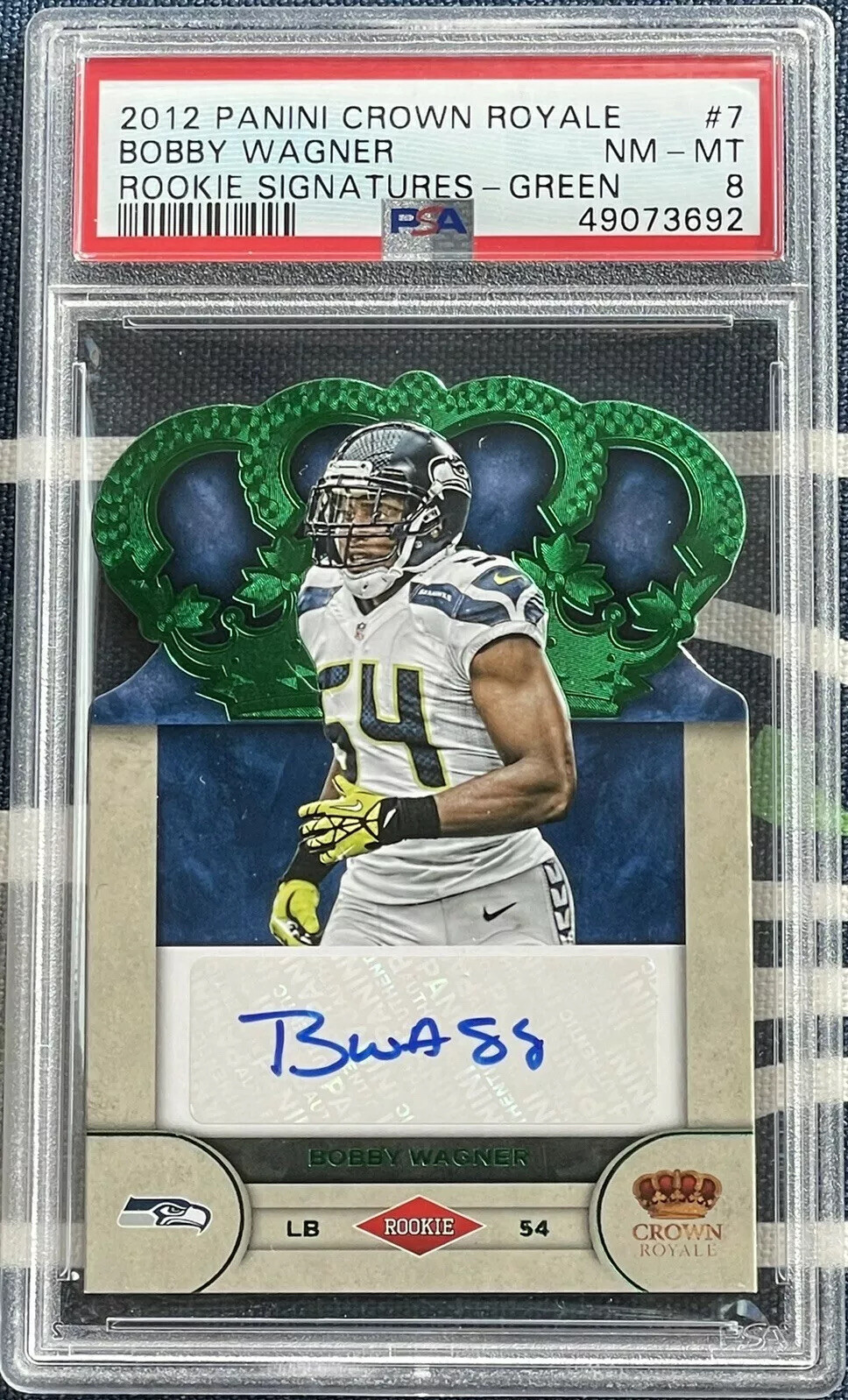 Bobby Wagner Panini Crown Royale Rookie Signatures #7 Green