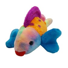 TY Beanie Baby plush Lips the Fish Rainbow Multi-colored Stuffed Animal 1999