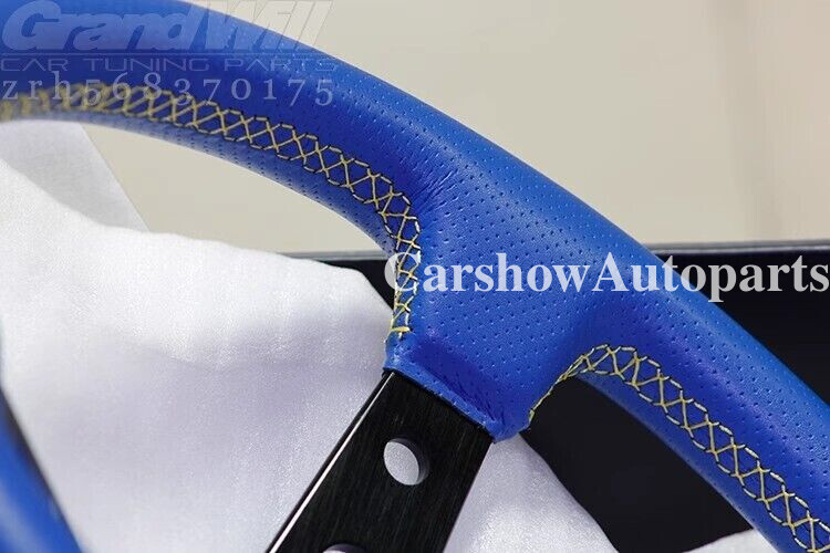 MOMO 350mm 14' Genuine Leather Deep Blue CoverEmbroide Sport