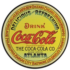 Coke Keg Tin Sign - 11-3/4" Dia, Made in USA #DE-1070