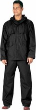 Black 2-Piece Microlite Tactical Lightweight PVC Nylon Rain Suit