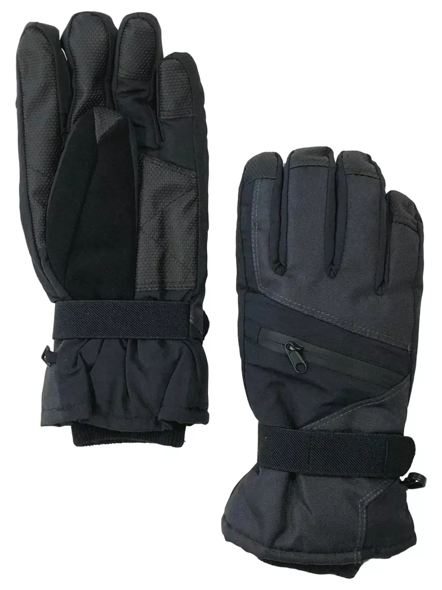 Tek Gear Mens Black Touch Screen Water Resistant Snow Ski Gloves