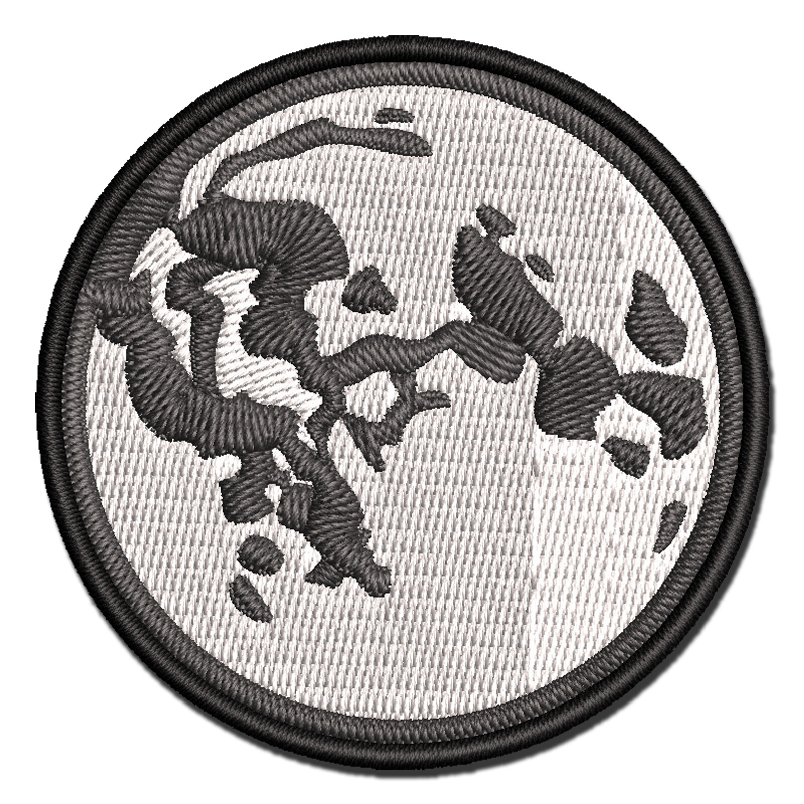 Vibrant Full Moon Multi-Color Embroidered Iron-On Patch Applique