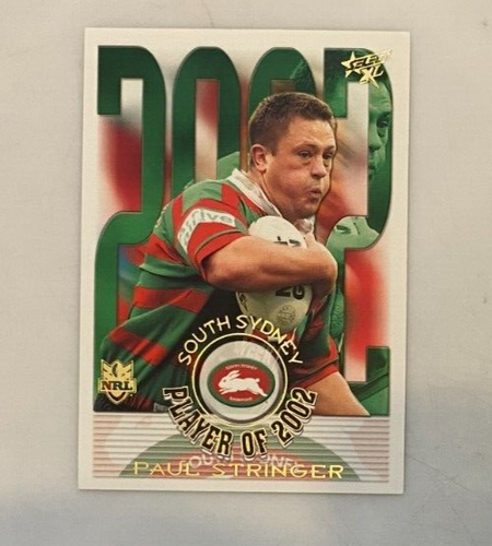 2003 NRL SELECT XL CARD: CLUB PLAYER OF THE YEAR PAUL STRINGER CP12 RABBITOHS