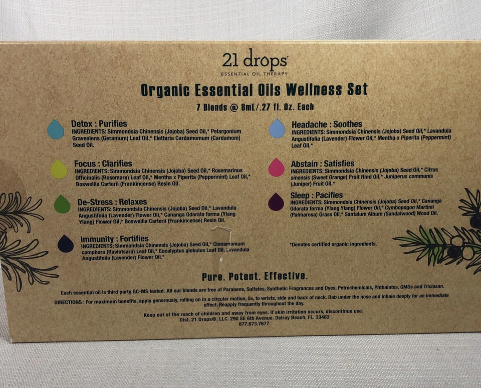 Juego de 7 piezas 21 gotas de terapia de aceite esencial bienestar orgánico con soporte enrollable orgánico - Imagen 3 de 3