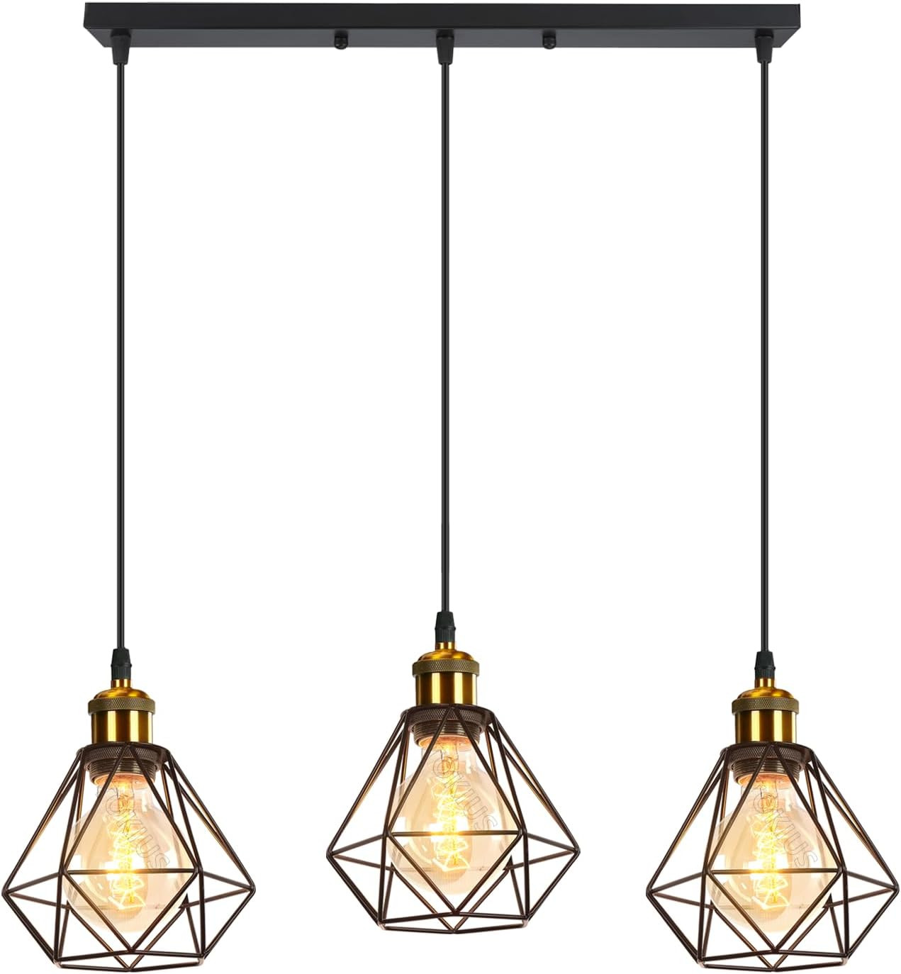 Lampadario Sospensione Industriale 3xE27 Compatibile LED/Smart