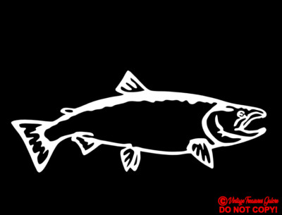 KING SALMON FISH Vinyl Decal Sticker Car Window Wall Bumper Chinook Fly Fishing