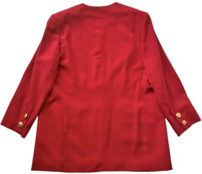 Givenchy Jacket Womens Plus size 16W Red Collarless V-Neck L Givenchy Jacket Womens Plus size 16W Red Collarless V-Neck L